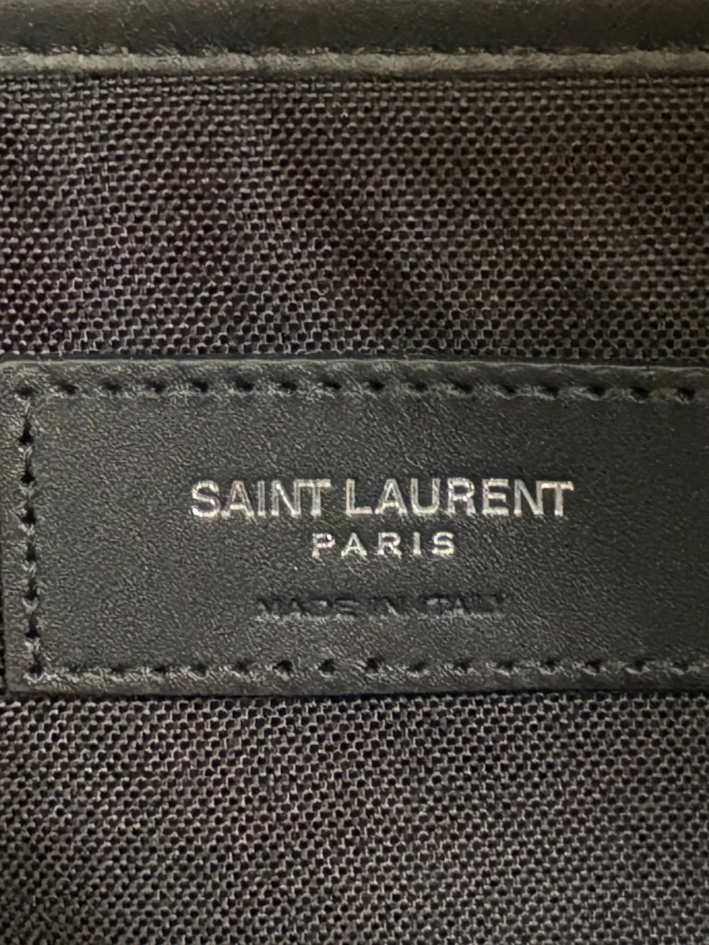 Saint Laurent YSL City Vinyl Record Black Leather Canvas Backpack Bag